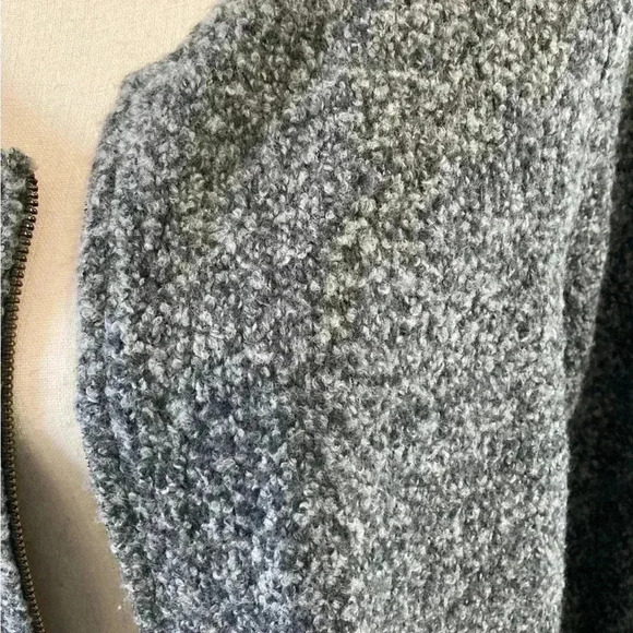 Eileen fisher grey long zip up coat in size xl - Picture 3 of 10